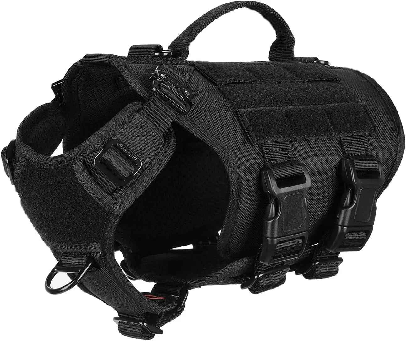 Tactical Dog Harness with 6-Buckle Fit & 3/4 Coverage – No-Pull MOLLE Vest