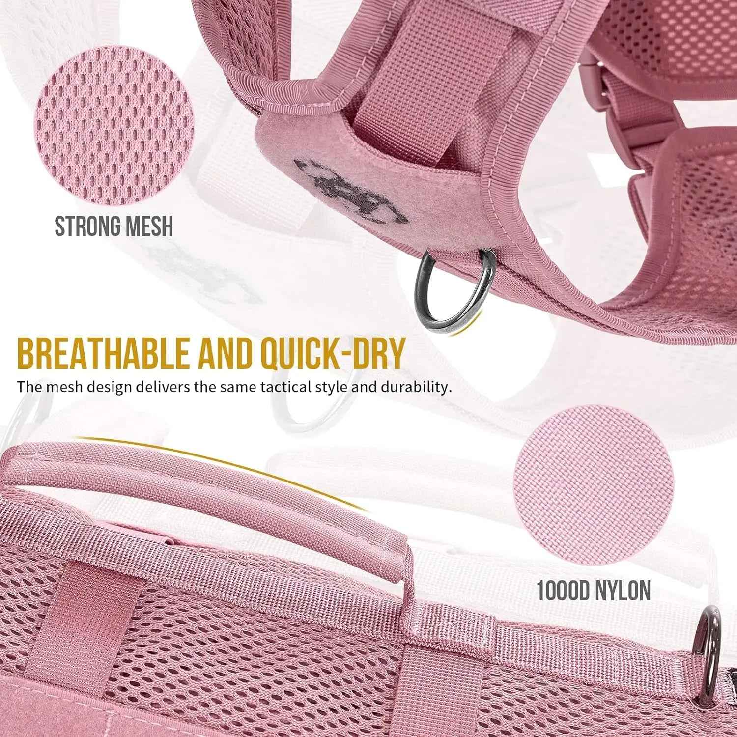 Tactical No-Pull Dog Harness with MOLLE Vest & Dual Handles