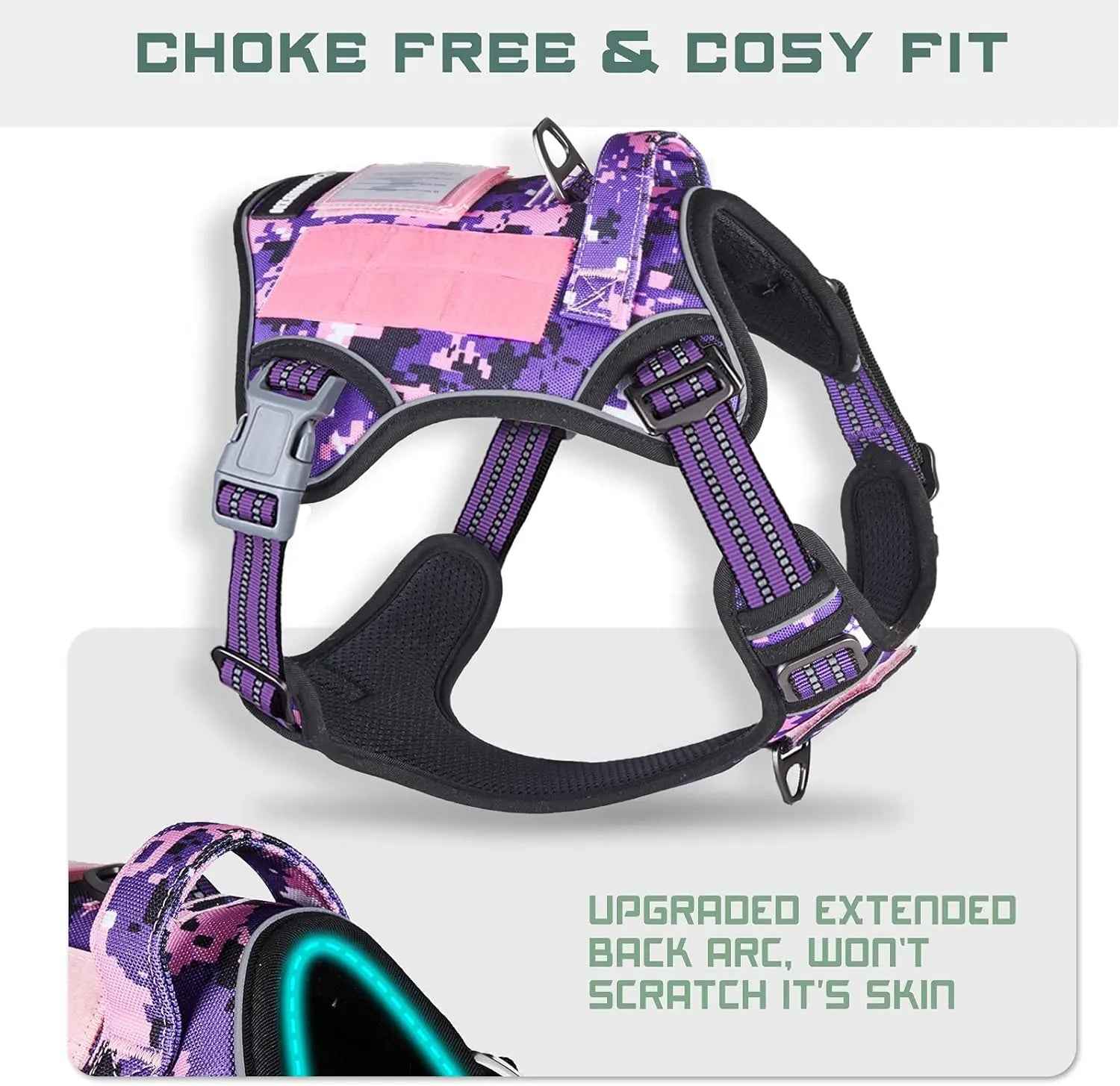 Tactical No-Pull Dog Harness with Handle – Reflective Training Vest