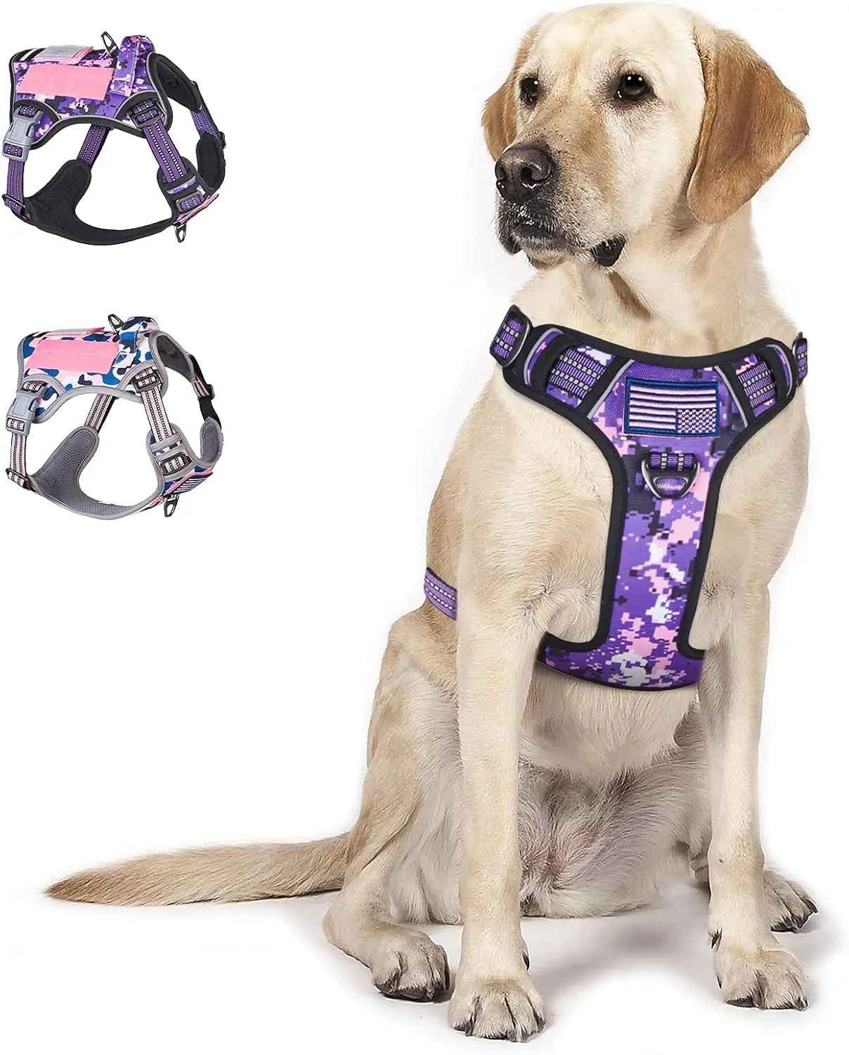 Tactical No-Pull Dog Harness with Handle – Reflective Training Vest