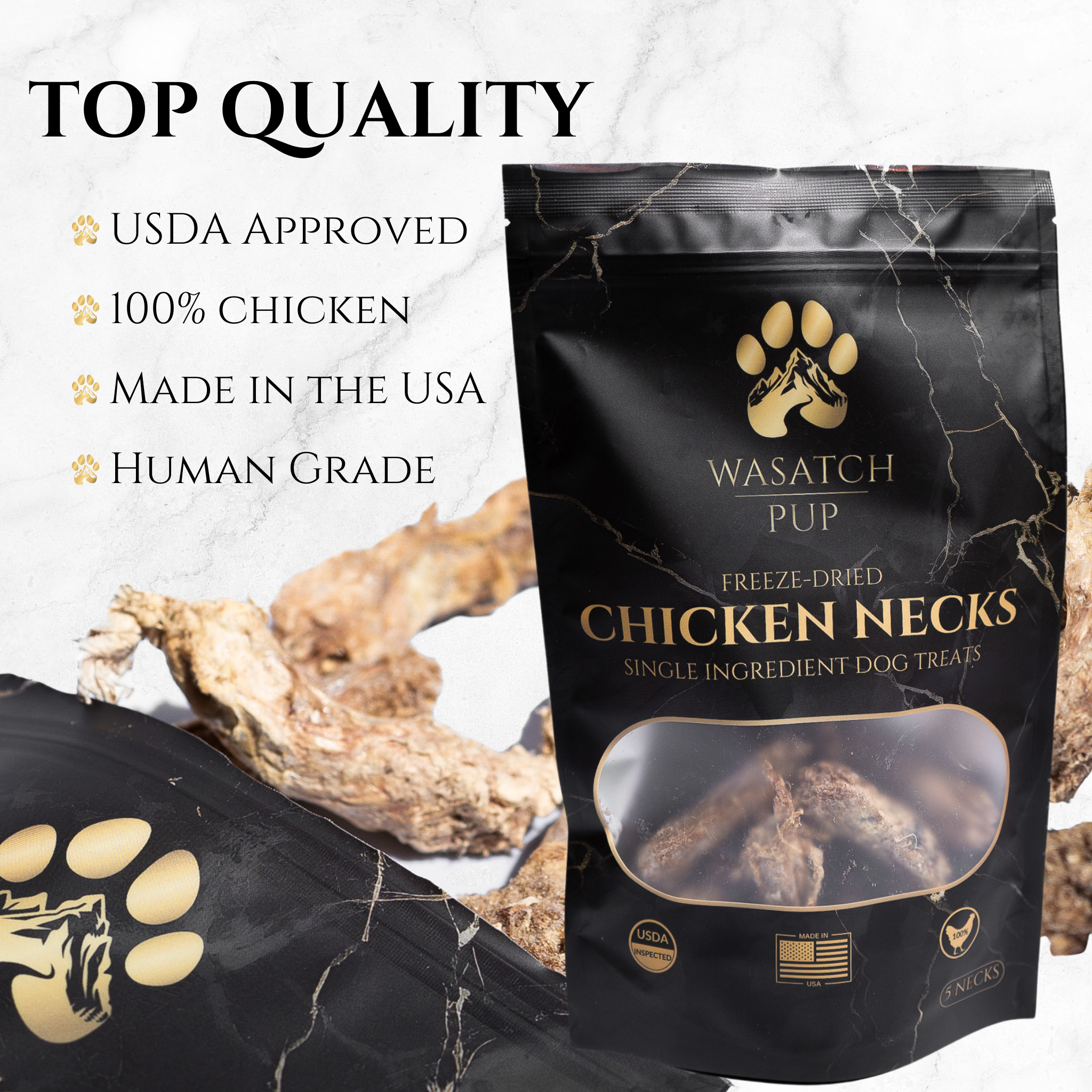 Freeze-Dried Chicken Necks | Single Ingredient Dog Treats