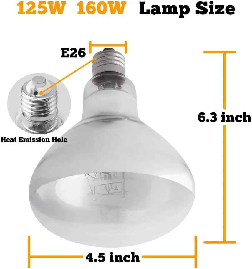 UVA UVB Reptile Basking Heat Lamp Bulb 80W 125W 160W