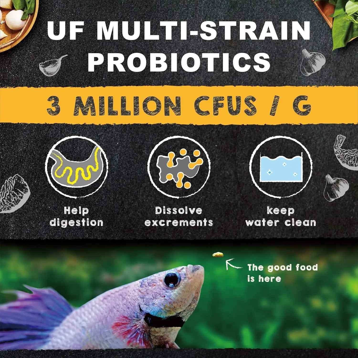 Ultra Fresh Betta Food Pro Shrimp Patties 50% Prawn Natural Protein