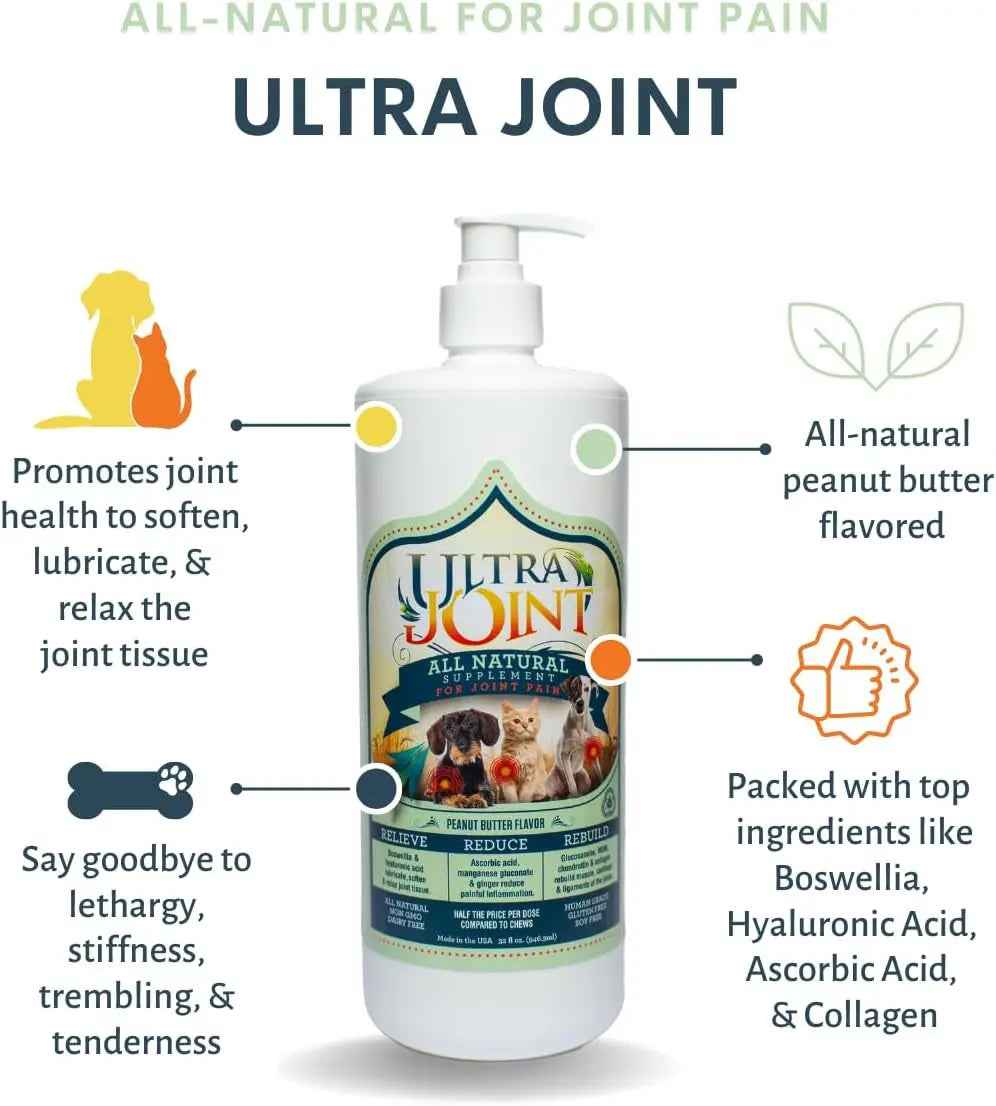 Liquid Dog Joint Supplement Glucosamine Chondroitin 8oz, 16oz