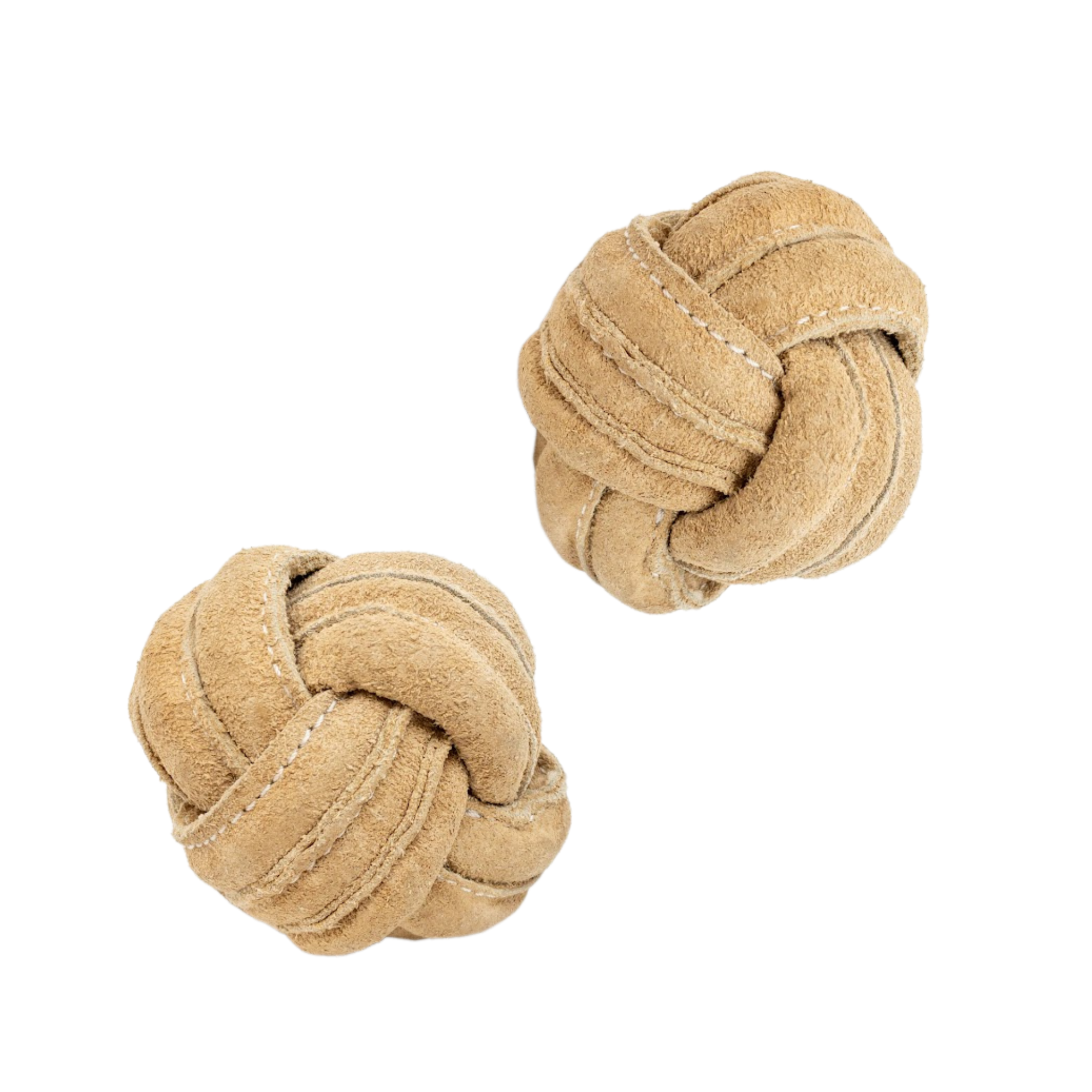 Huggle-Hide® Natural Leather Ball Dog Toy, 2 Pack