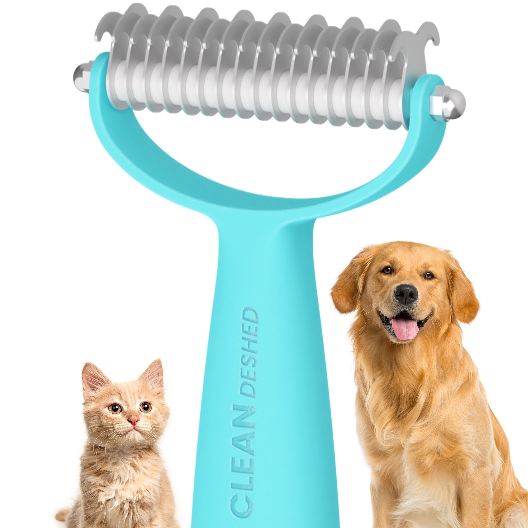 Uproot Clean Deshedding Brush For Cats & Dogs - Undercoat Rake For Dogs & Cats!