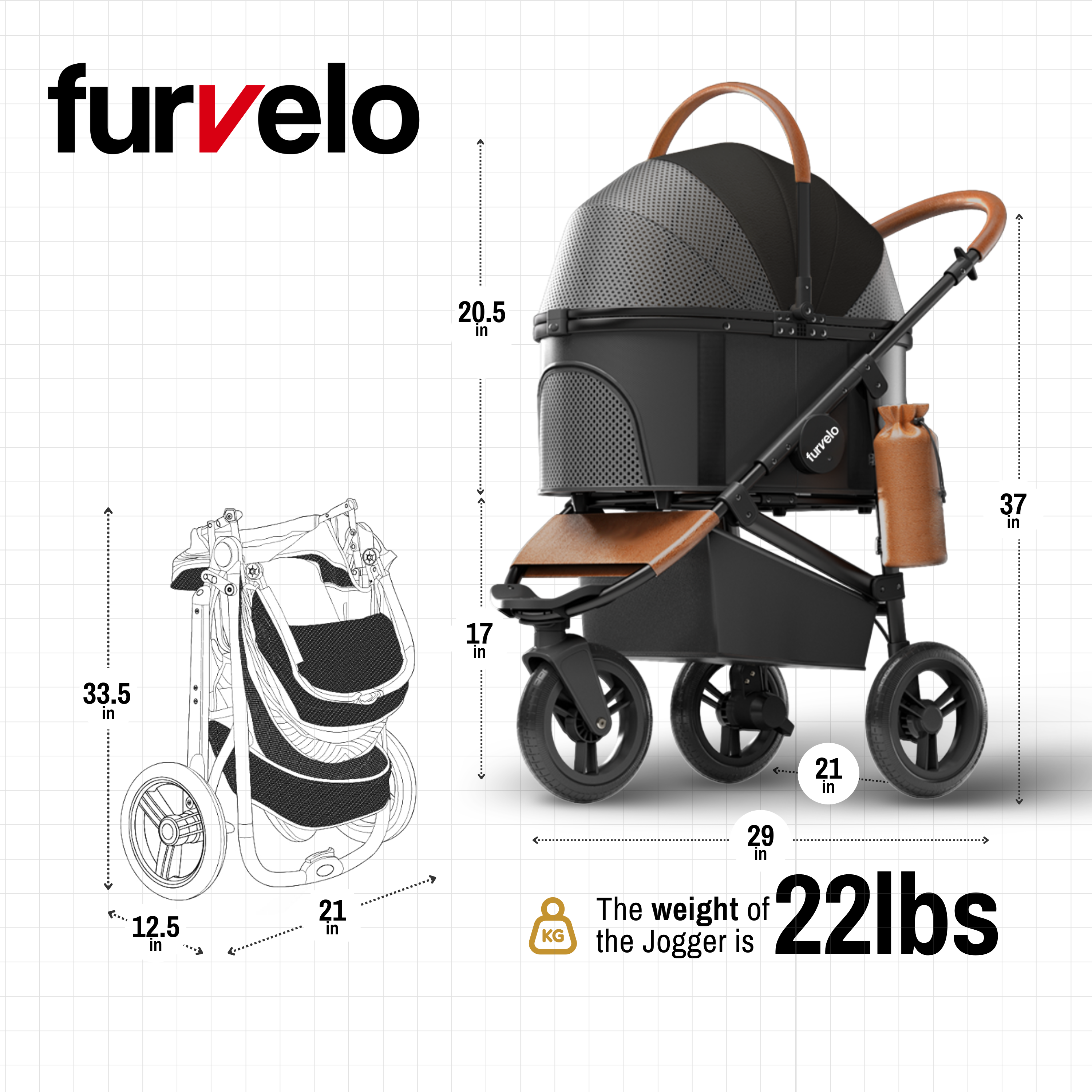 Furvelo Jogger Pet Stroller