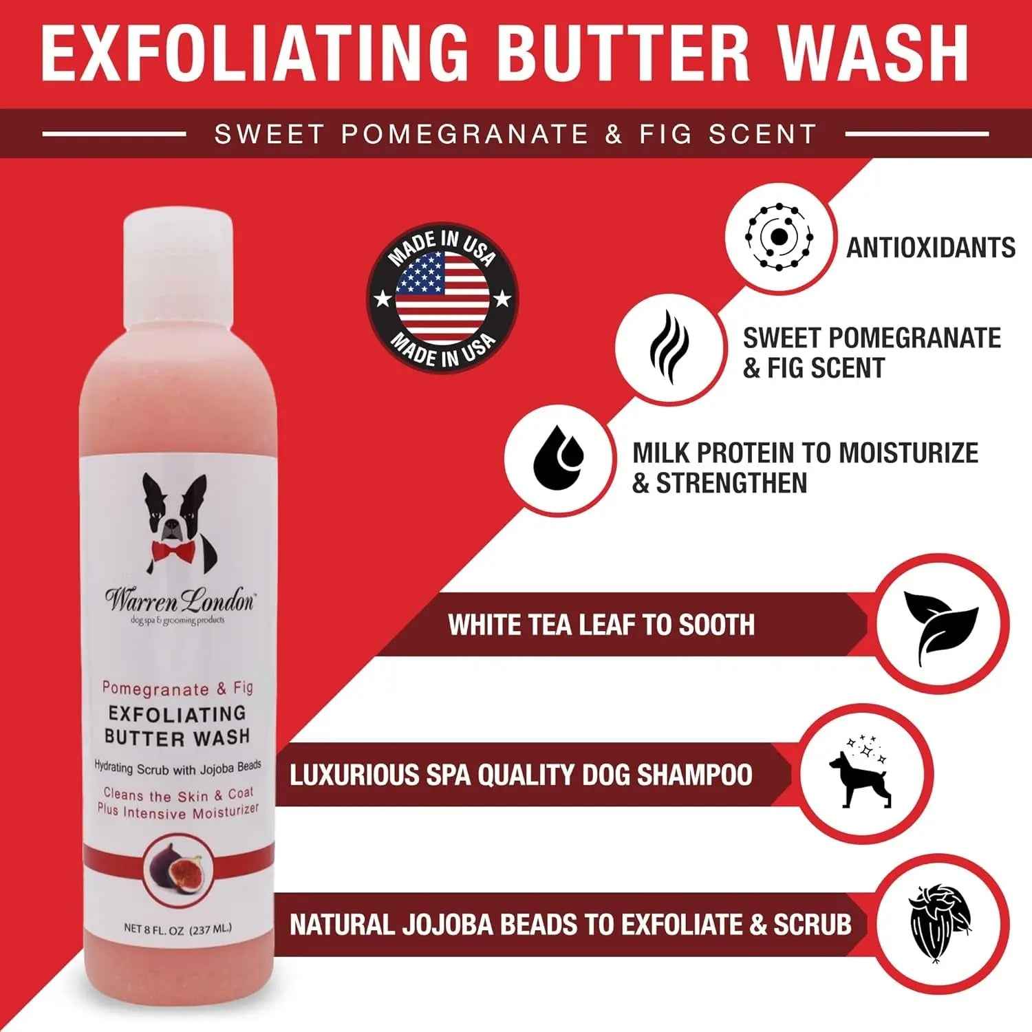 Warren London Butter Combo 8oz – Dog Shampoo & Leave-In Conditioner, Pom & Fig