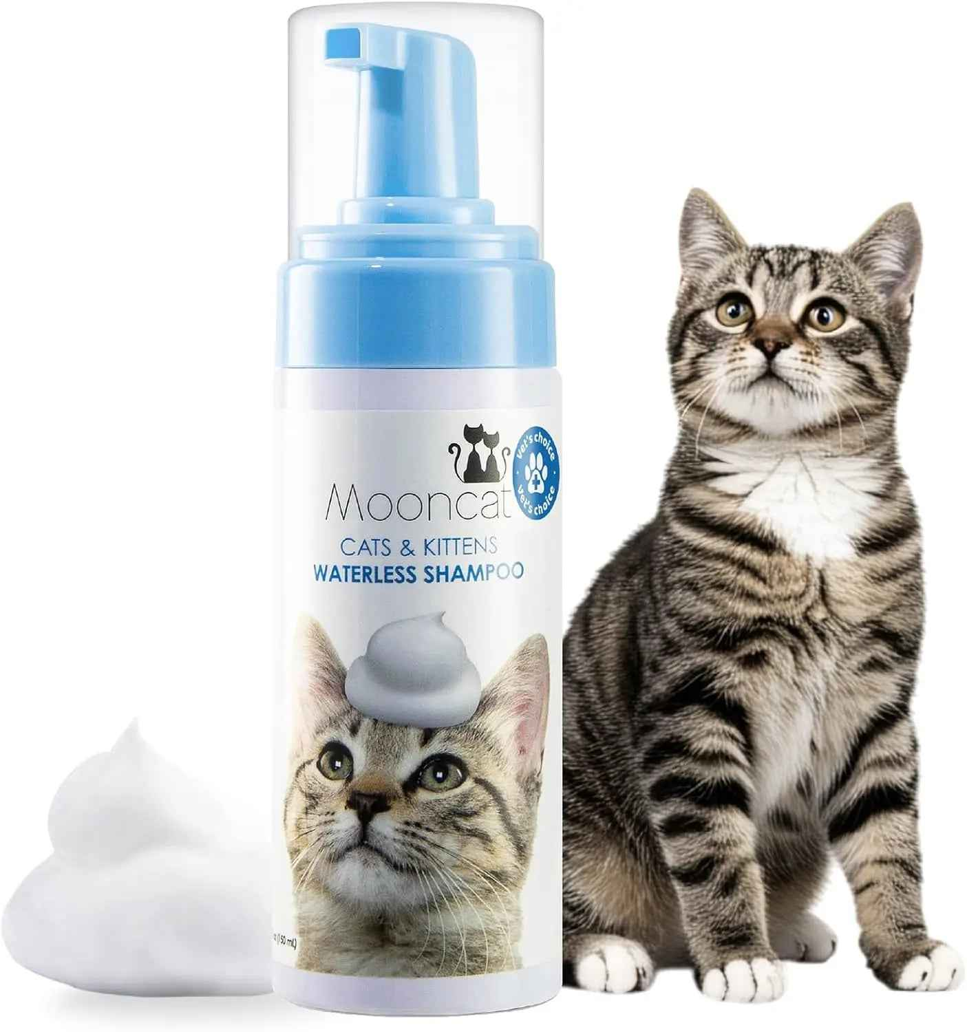Waterless No-Rinse Cat Shampoo Foam & Brush Kit 5oz