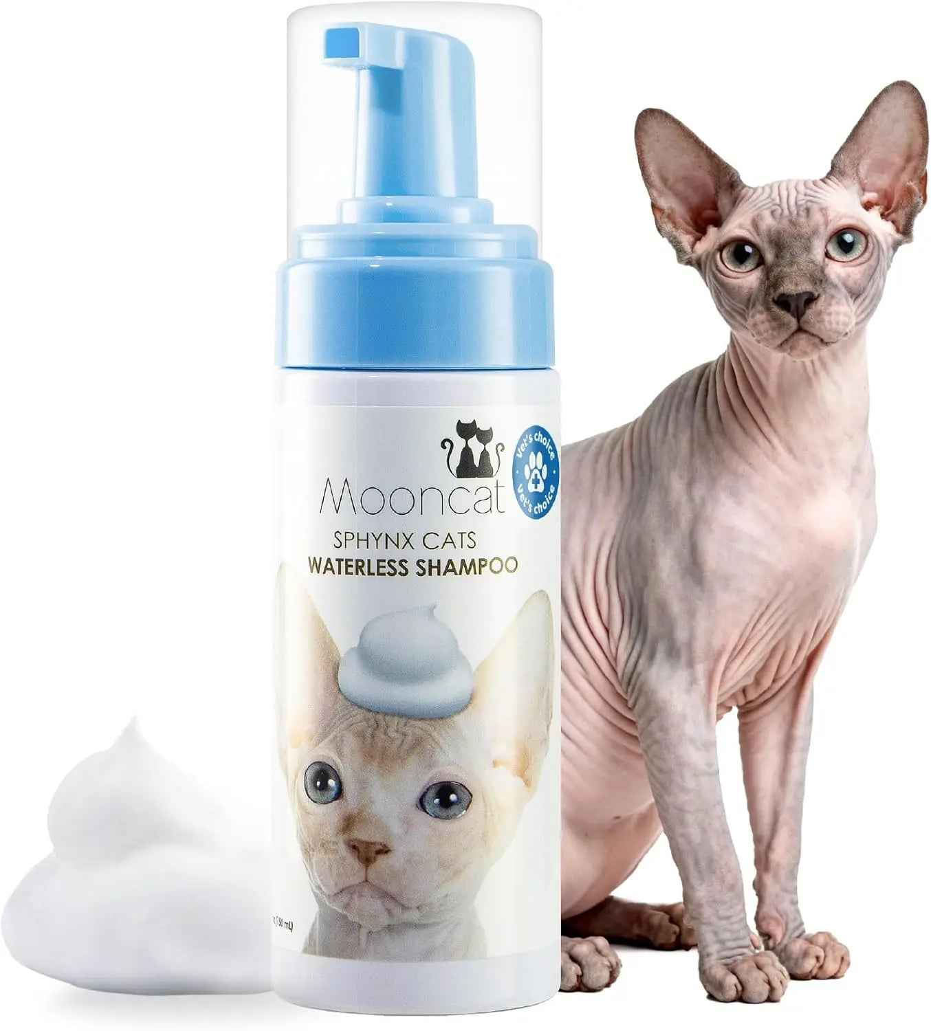 Waterless No-Rinse Cat Shampoo Foam & Brush Kit 5oz