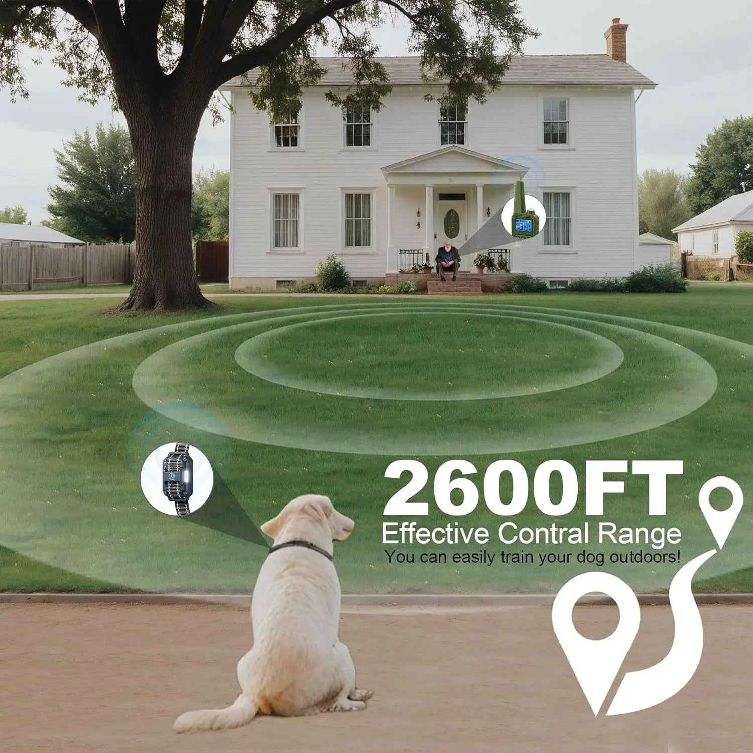 Remote Dog Training Collar for 3 Dogs – 2600ft Range, IPX7 Waterproof