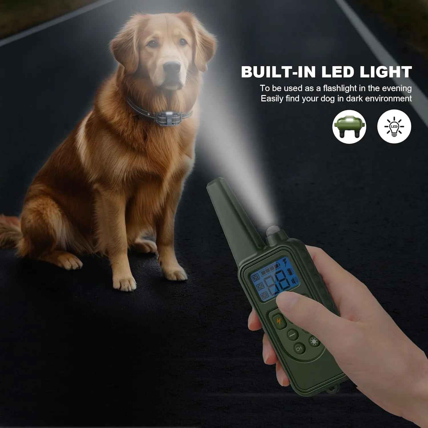 Remote Dog Training Collar for 3 Dogs – 2600ft Range, IPX7 Waterproof
