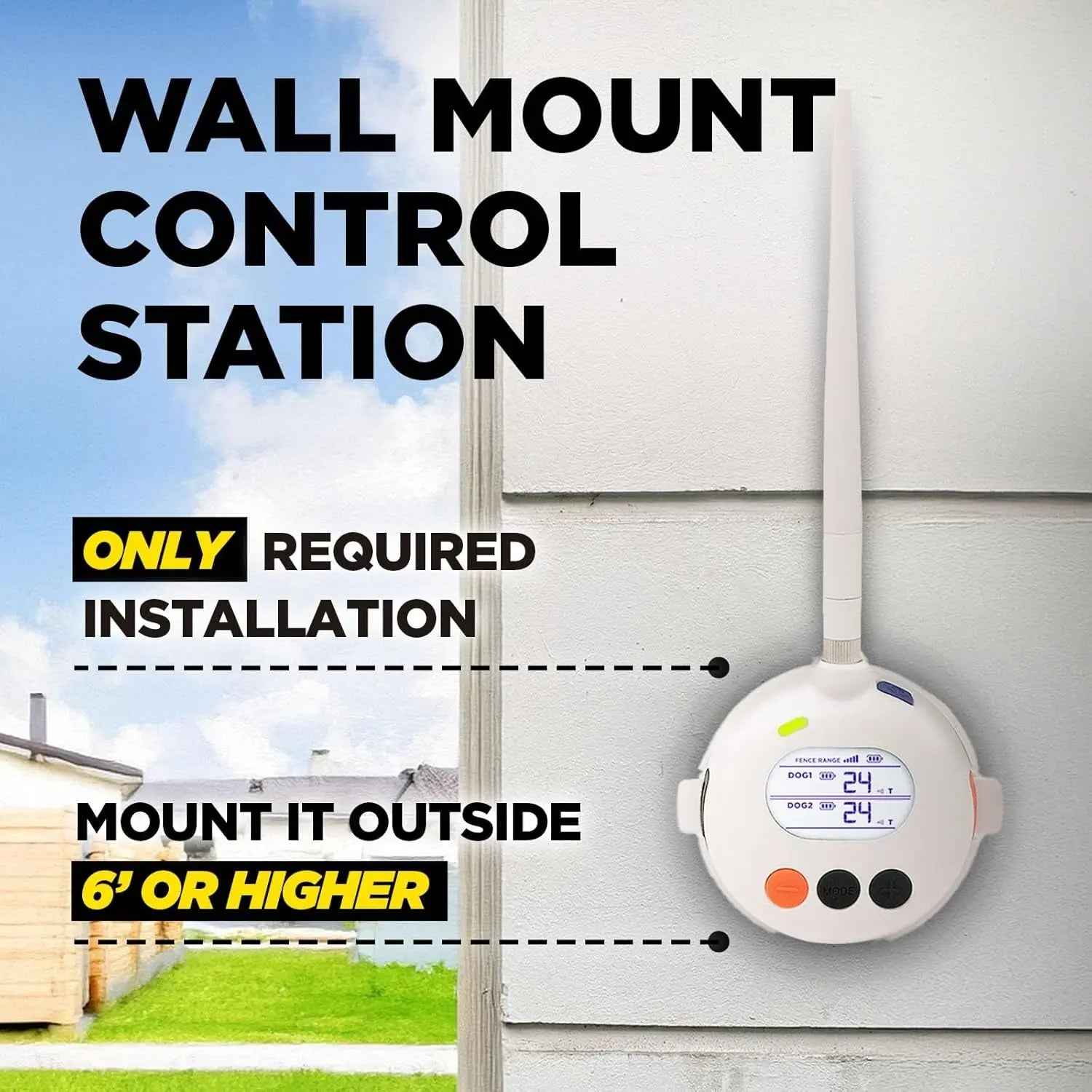 Wireless Dog Fence System No Dig Waterproof Rechargeable 3/4 Acre App