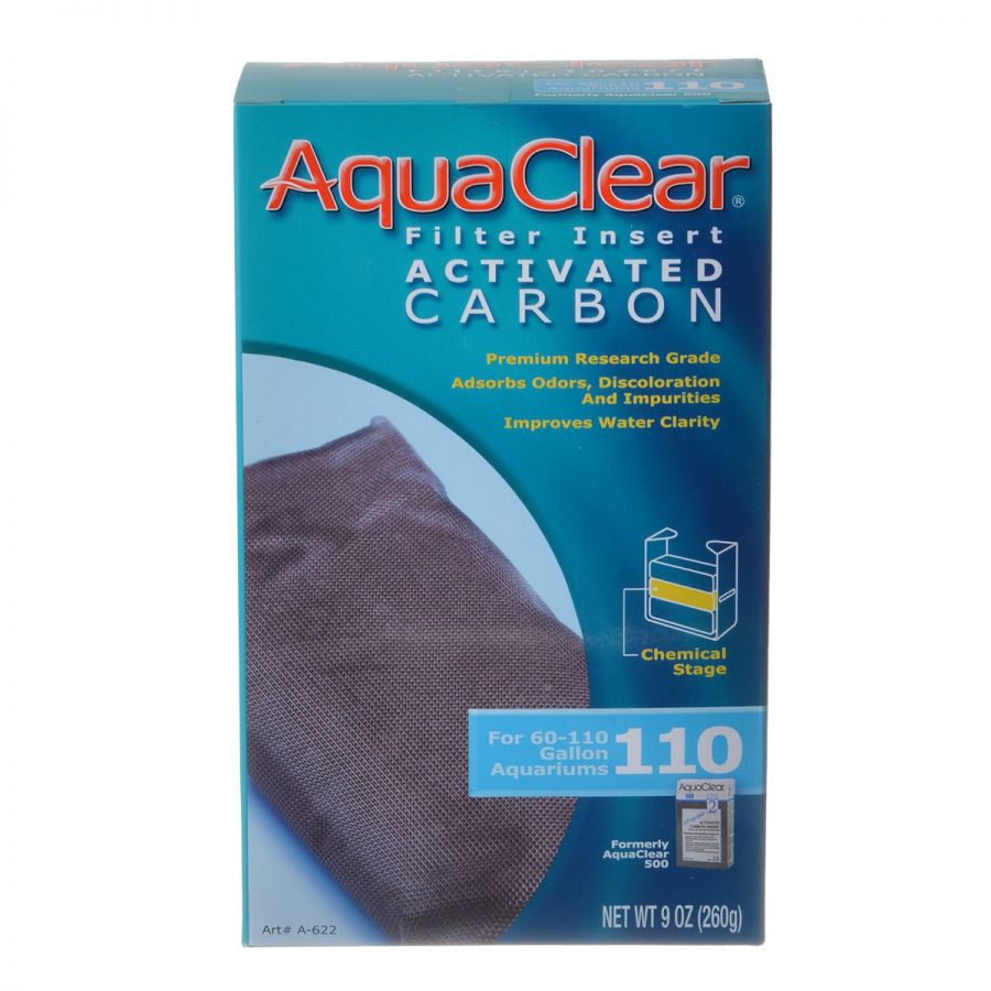 AquaClear Activated Carbon Filter Inserts, 9-Ounce, Plastic, Replacement Media for 110 Gallon Tanks, Model A622, White