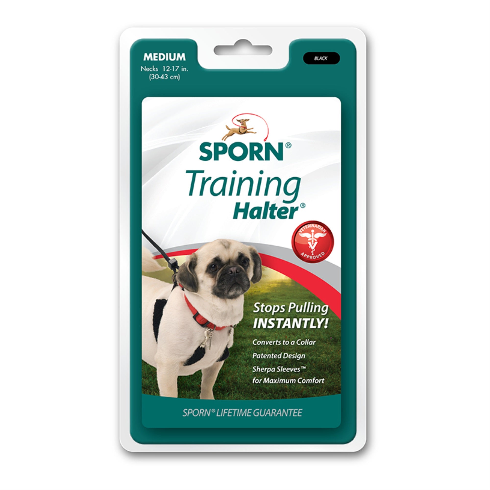 Sporn Original Training Halter, No Pull Harness Medium Size Dog With Red Padded Sherpa Sleeves, Breathable No Pull Dog Harness Medium Sized Dog, Provides To All Medium Sized Breeds