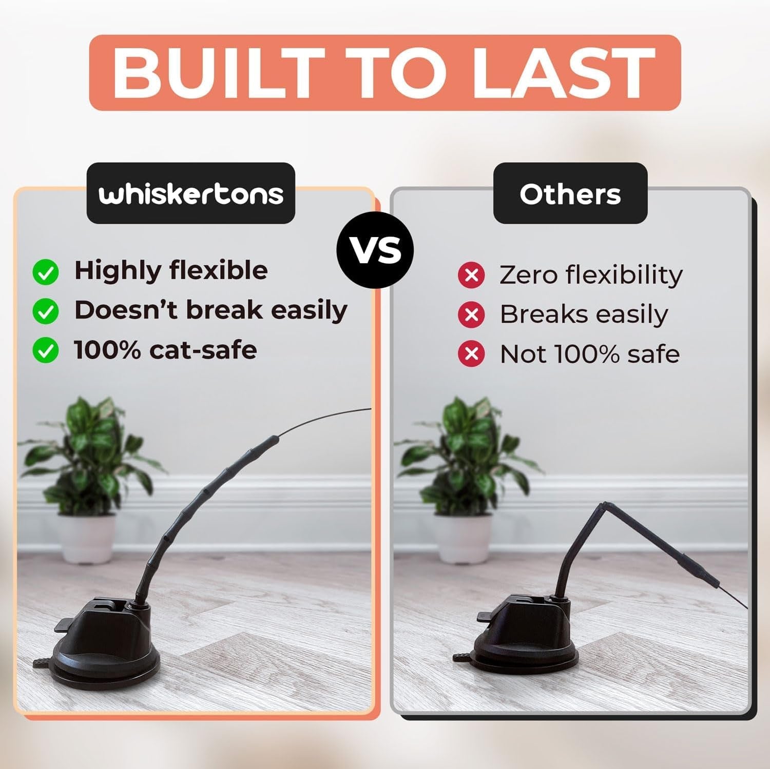 Interactive Cat Feather Toy with Suction Base & 5 Bird Refills