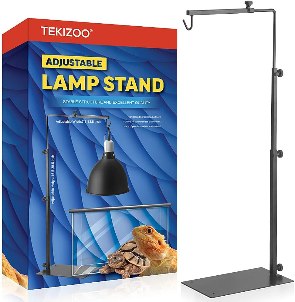 Adjustable Reptile Lamp Stand — Metal Heat Lamp Holder for Terrariums & Tanks