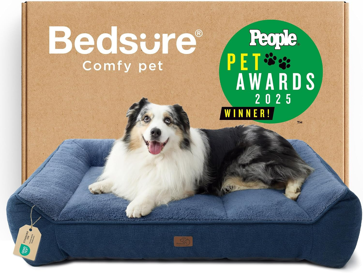 Bedsure Supportmax Orthopedic Dog Bed – Extra-Thick Bolster Sofa