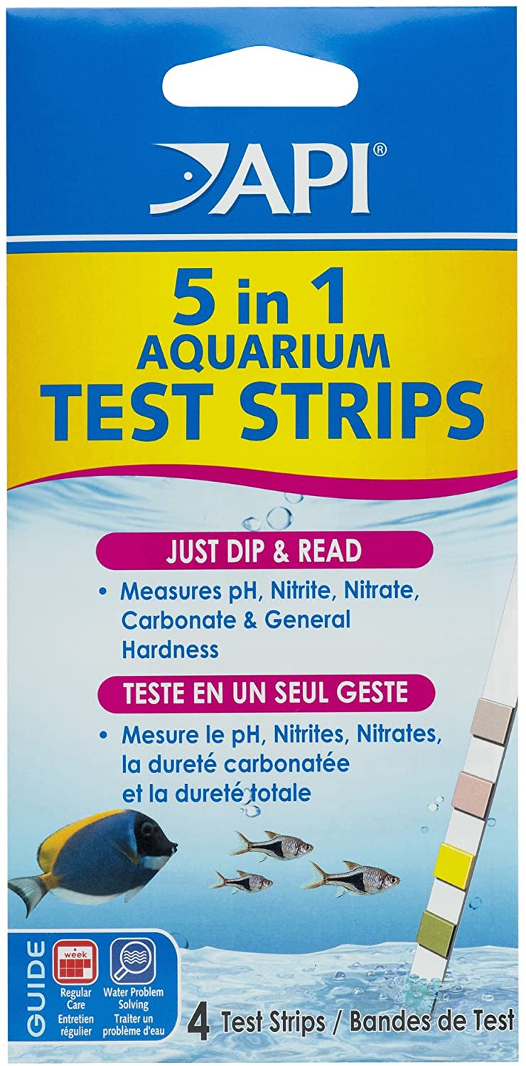 Api 5-In-1 Test Strips Freshwater And Saltwater Aquarium Test Strips 4-Count Box