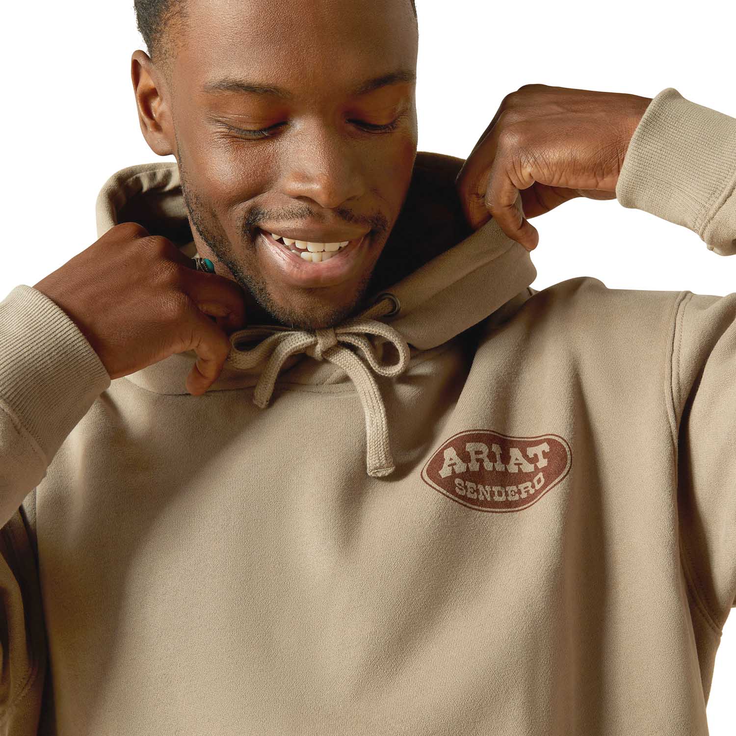 Ariat Mens Sendero "Slow Horses" Graphic Hoodie – Relaxed Fit Brushed Fleece Pullover