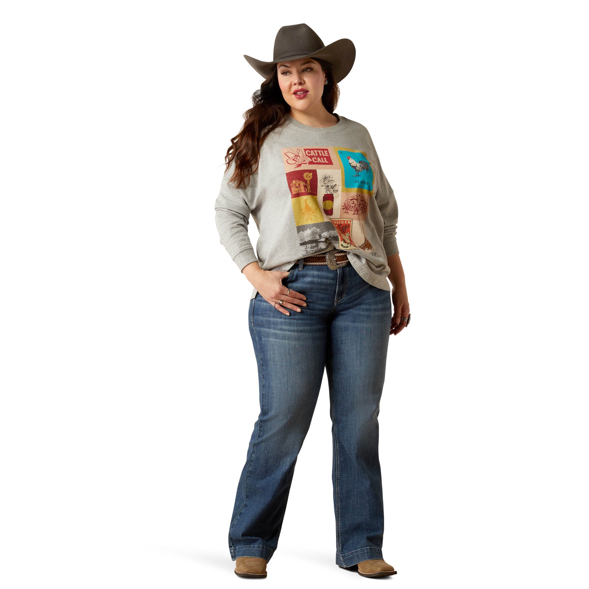 Ariat Women's Cattle Call Oversized Long Sleeve Shirt
