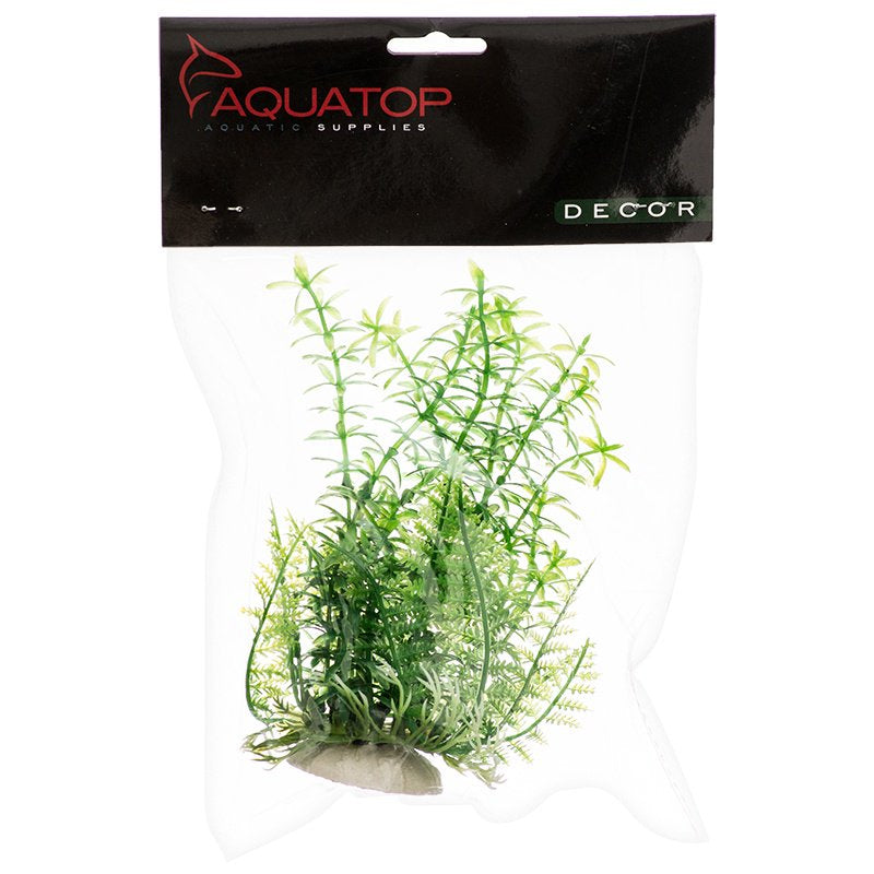 Aquatop 9-Inch Anacharis Plastic Aquarium Plant With Weighted Base - Fish Tank Decorations, Plant Accessories & Aquarium Decor, Pd-Bh07