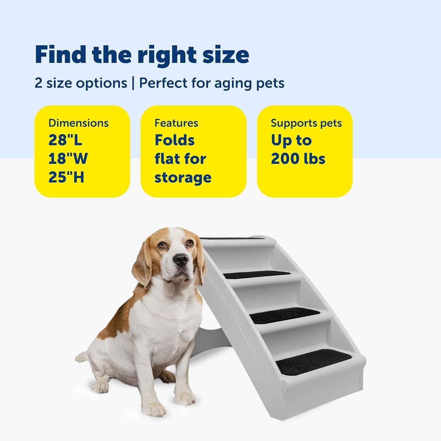 Foldable Dog Stairs for Bed Non Slip Pet Steps 20 25 Inch