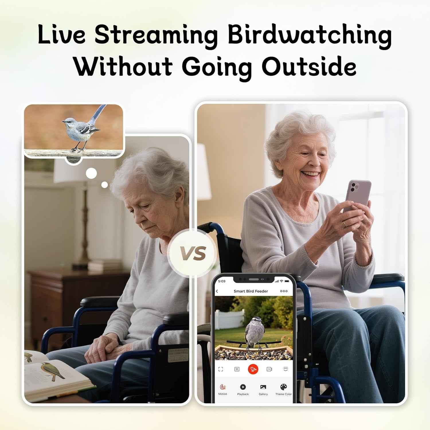 Smart Bird Feeder Camera 1080P AI Bird ID 1.5L