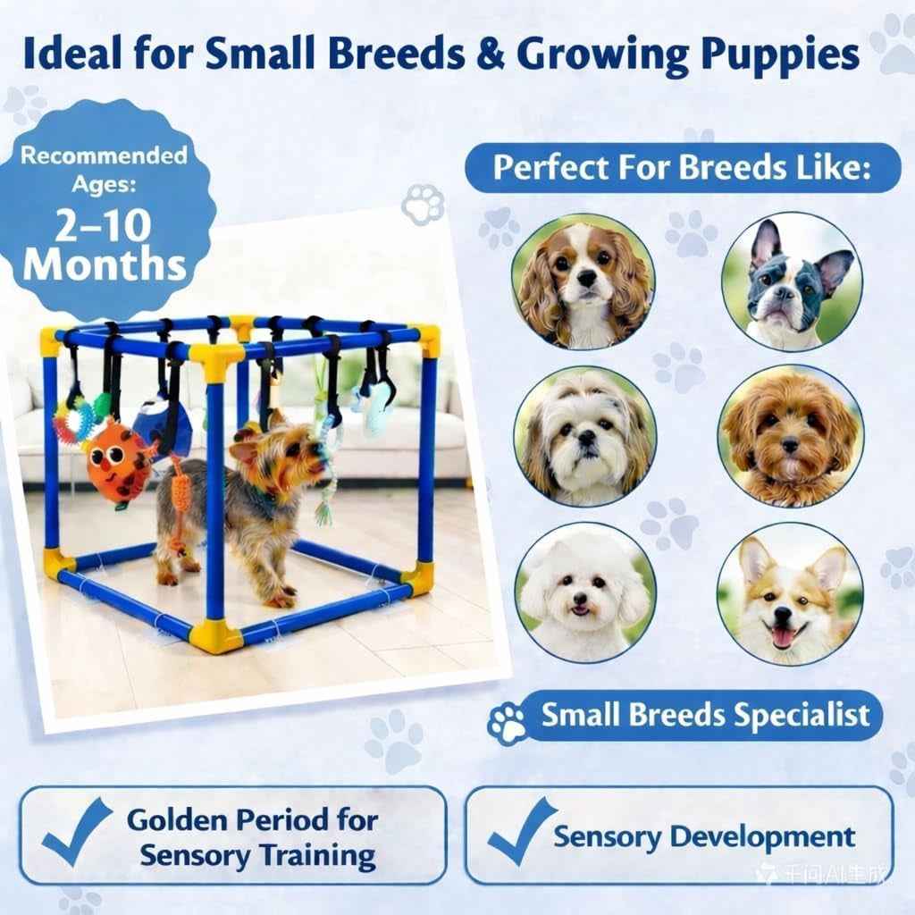 Interactive Puppy Play Gym – 16 Toys for Teething & Enrichment