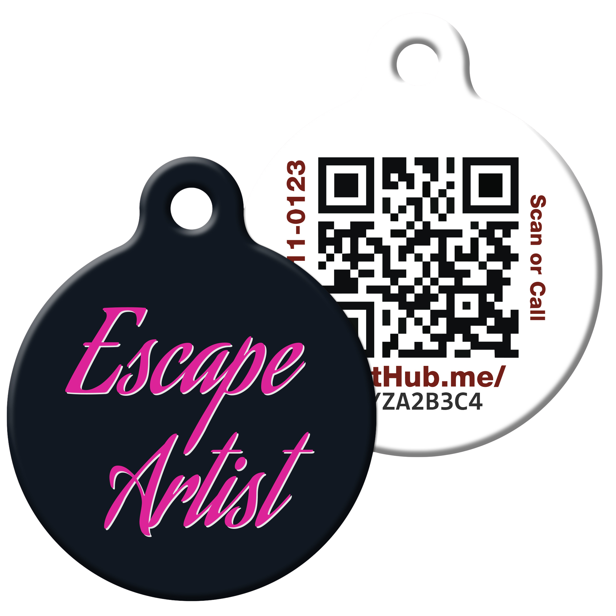 PetHub QR ID Pet Tag - Escape Artist