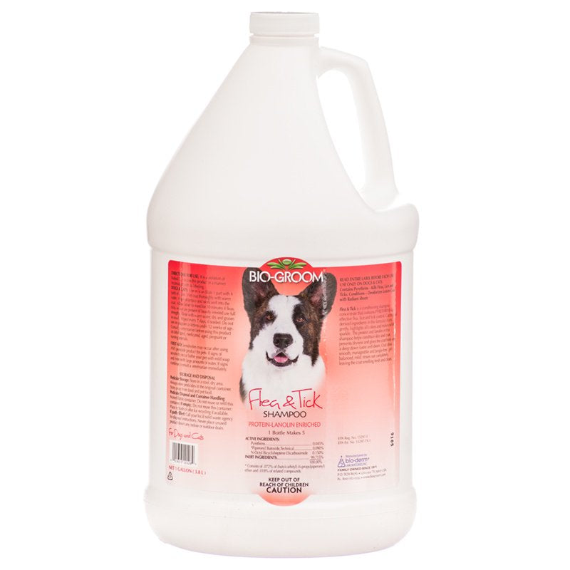 Bio-Groom Flea & Tick Dog Shampoo - Flea And Tick Prevention For Dogs, Cat Flea Treatment, Cruelty-Free, Made In Usa, Natural Tick Repellent, Protein-Lanolin Shampoo - 1 Gallon