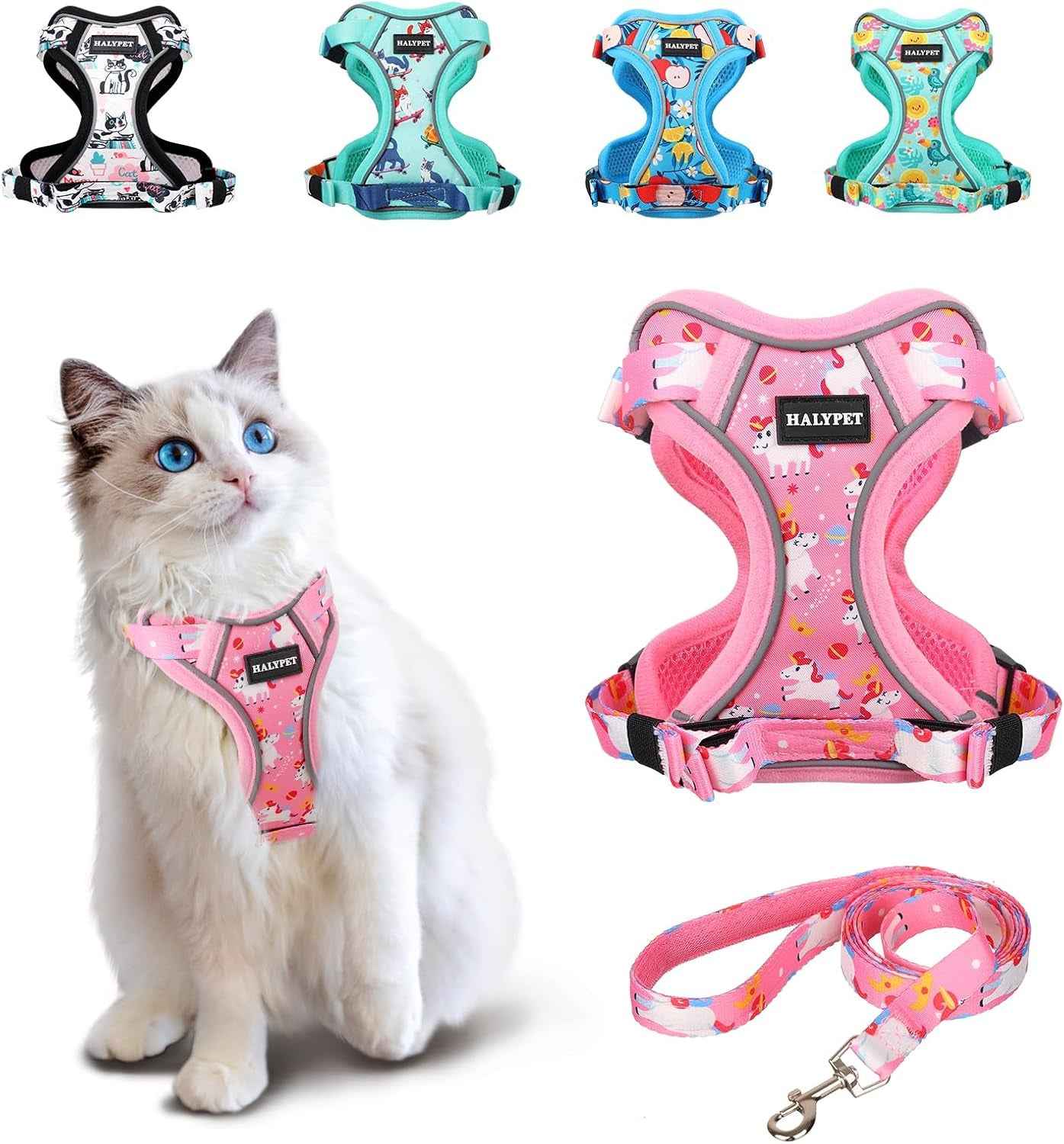 Escape-Proof Cat Harness & Leash Set with 59-Inch Leash, XS–M