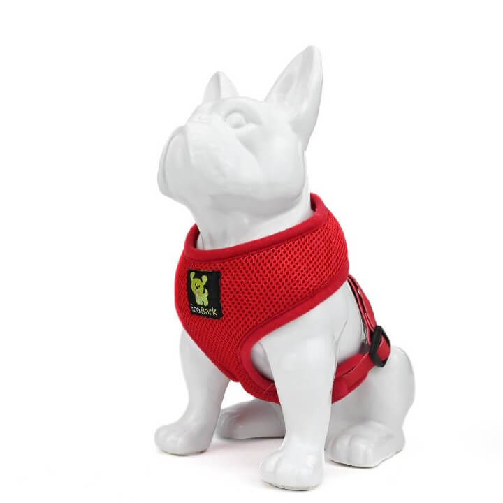 EcoBark Chery Red Dog Harness - Over-the-Head Soft Mesh Dog Vest Halter for Small to Medium Dogs and Puppies