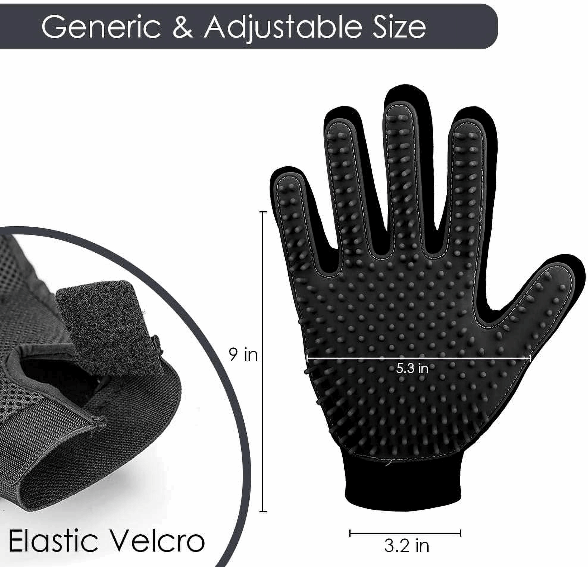 Upgrade Pet Grooming Gloves for Dogs, Cats, Rabbits & Horses with Long and Short Hair, Pets Hair Remover Mittens - 1 Pair