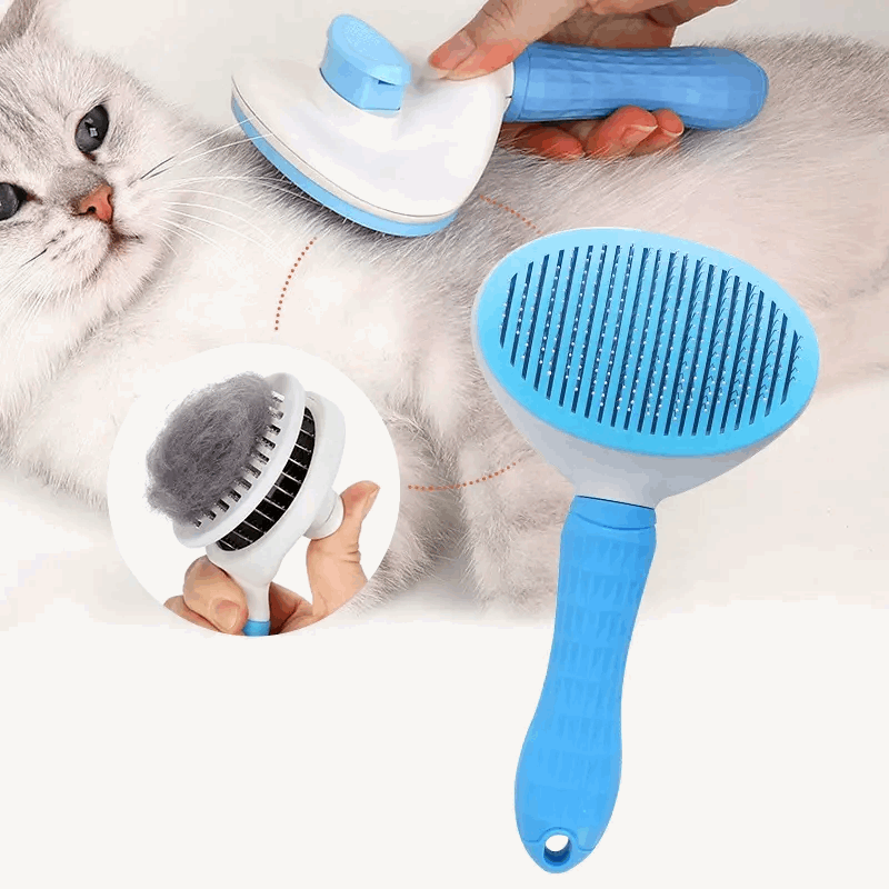 Self-Cleaning Pet Slicker Brush - Gentle Grooming for Dogs & Cats