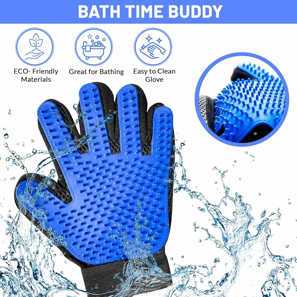Premium Silicone Pet Grooming Gloves - Gentle Deshedding & Massage for Dogs & Cats