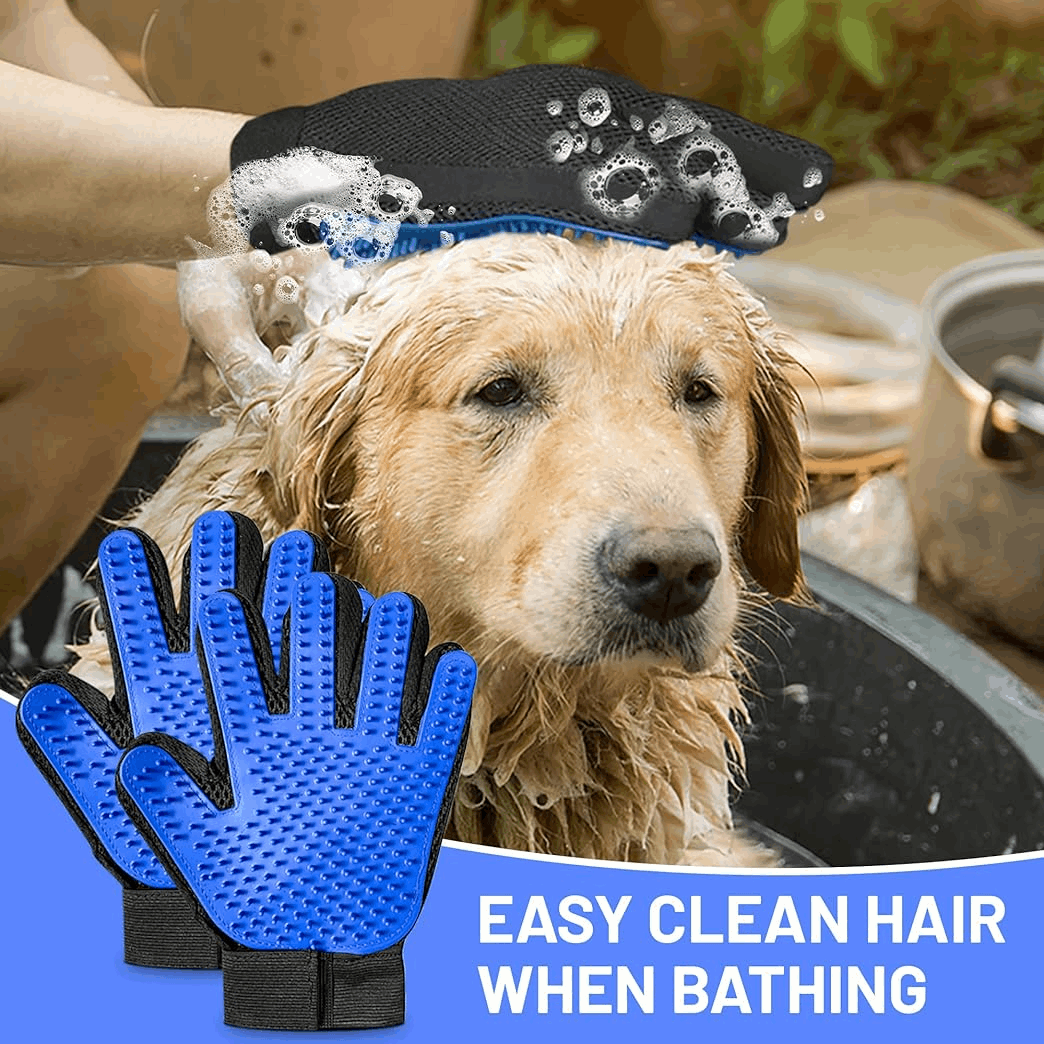 Premium Silicone Pet Grooming Gloves - Gentle Deshedding & Massage for Dogs & Cats