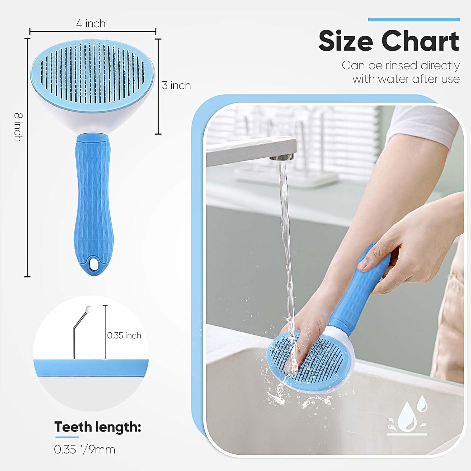 Self-Cleaning Pet Slicker Brush - Gentle Grooming for Dogs & Cats