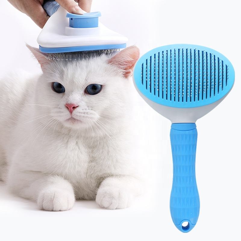 Self-Cleaning Pet Slicker Brush - Gentle Grooming for Dogs & Cats