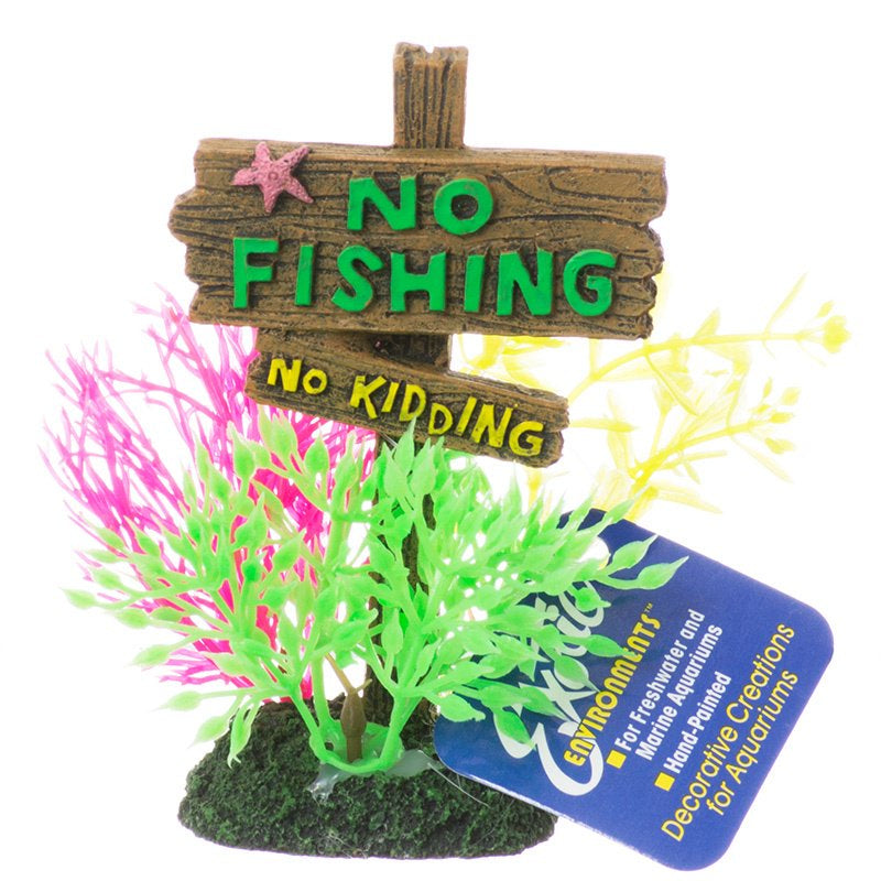 Blue Ribbon Pet Products Ee-1143 Exotic Environments No Fishing No Kidding Sign, Small,Multi