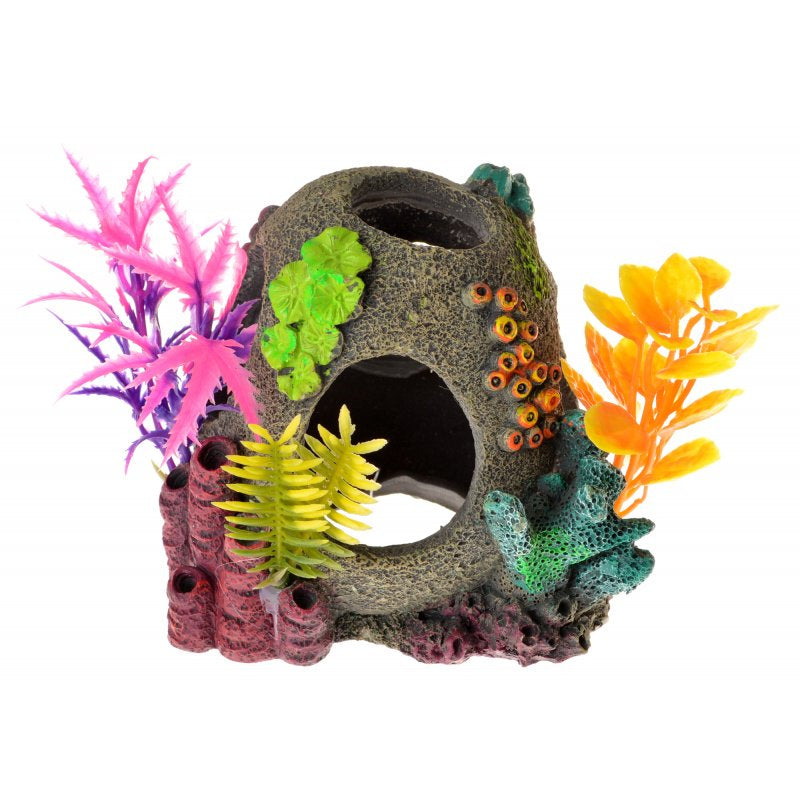Blue Ribbon Ee-1745 Exotic Environments Sunken Orb Floral Aquarium Ornament