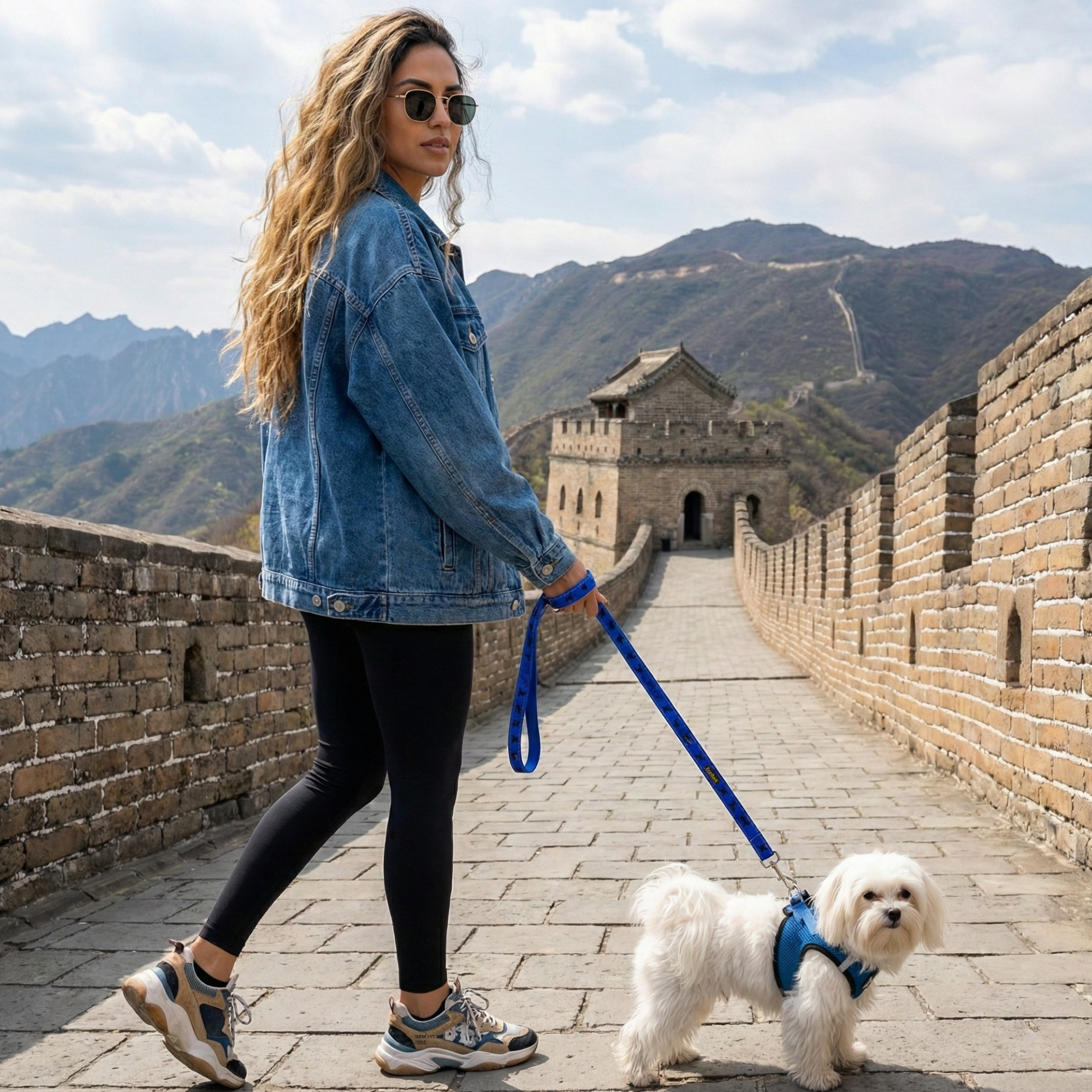 EcoBark Step In Dog Harness - Teacup & Small Breeds- Reflective Soft Mesh Harness for Teacup, Small Dogs and Puppies / Bright Blue Sport