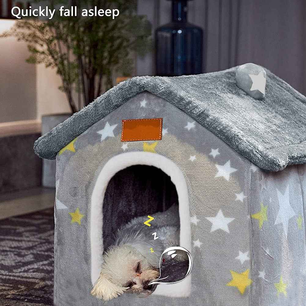 Indoor Dog House Bed Memory Foam Foldable Washable