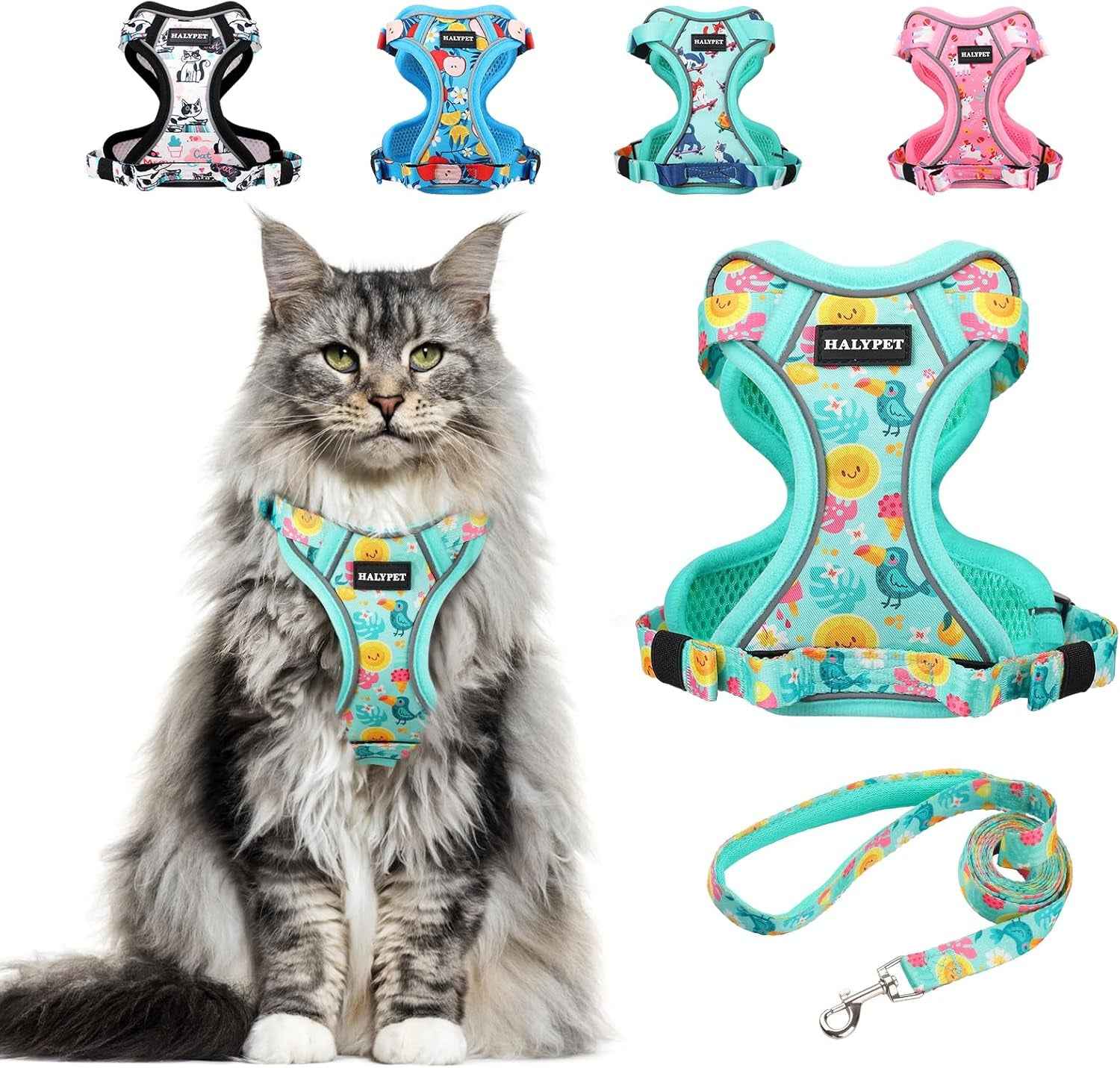 Escape-Proof Cat Harness & Leash Set with 59-Inch Leash, XS–M