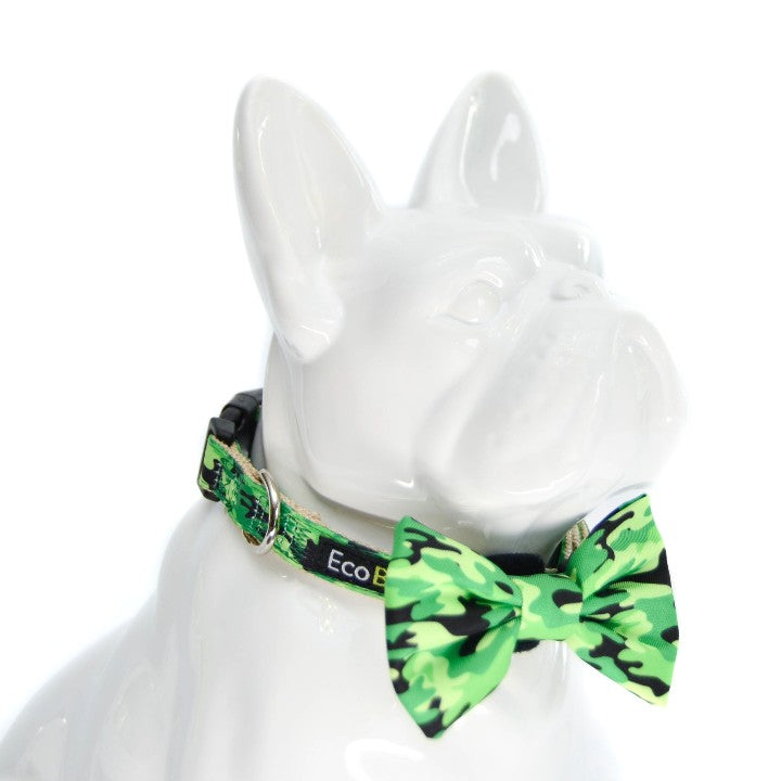 EcoBark Camo Bow Tie Dog Collar - Camouflage Print