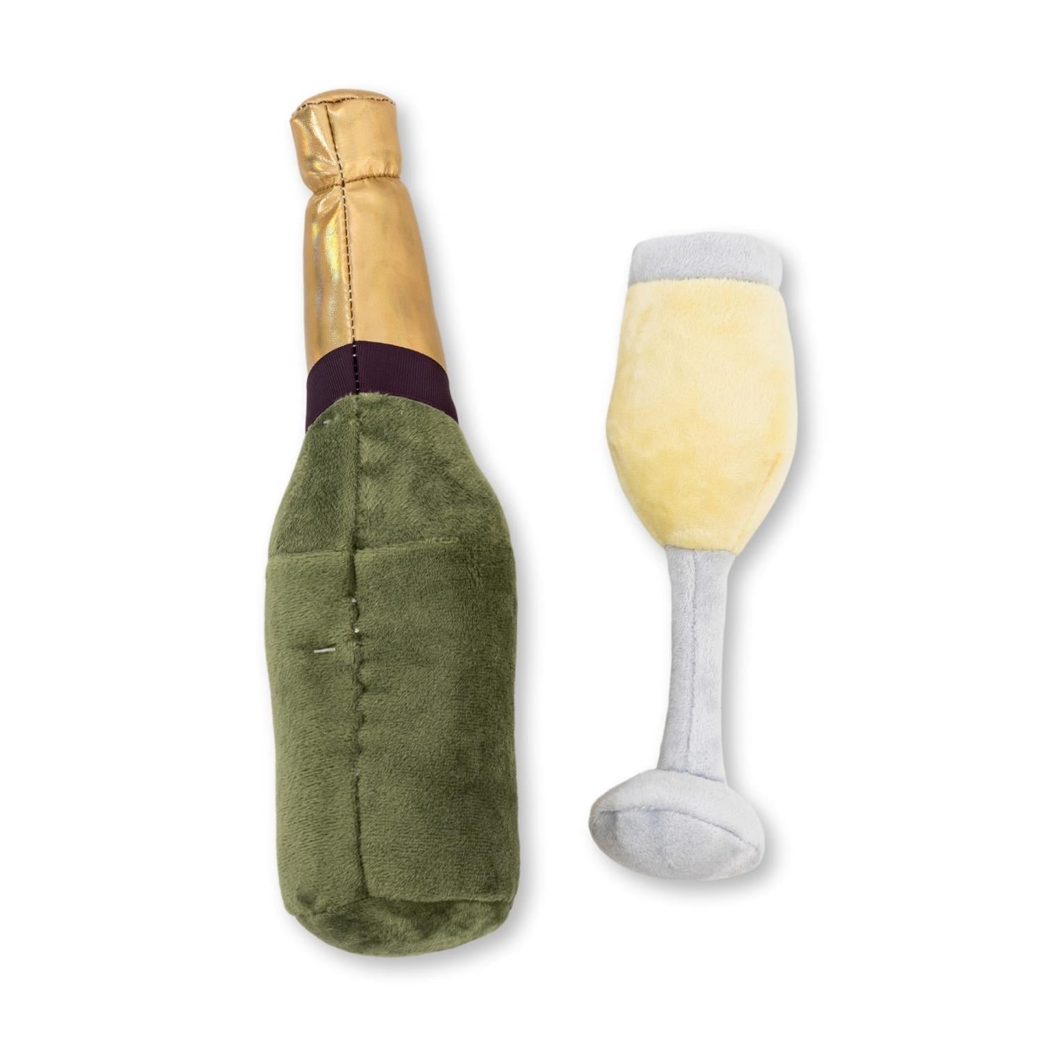 Champawgne-Cheers Plush Dog Toy Gift Set – with Squeaker & Crinkle Paper