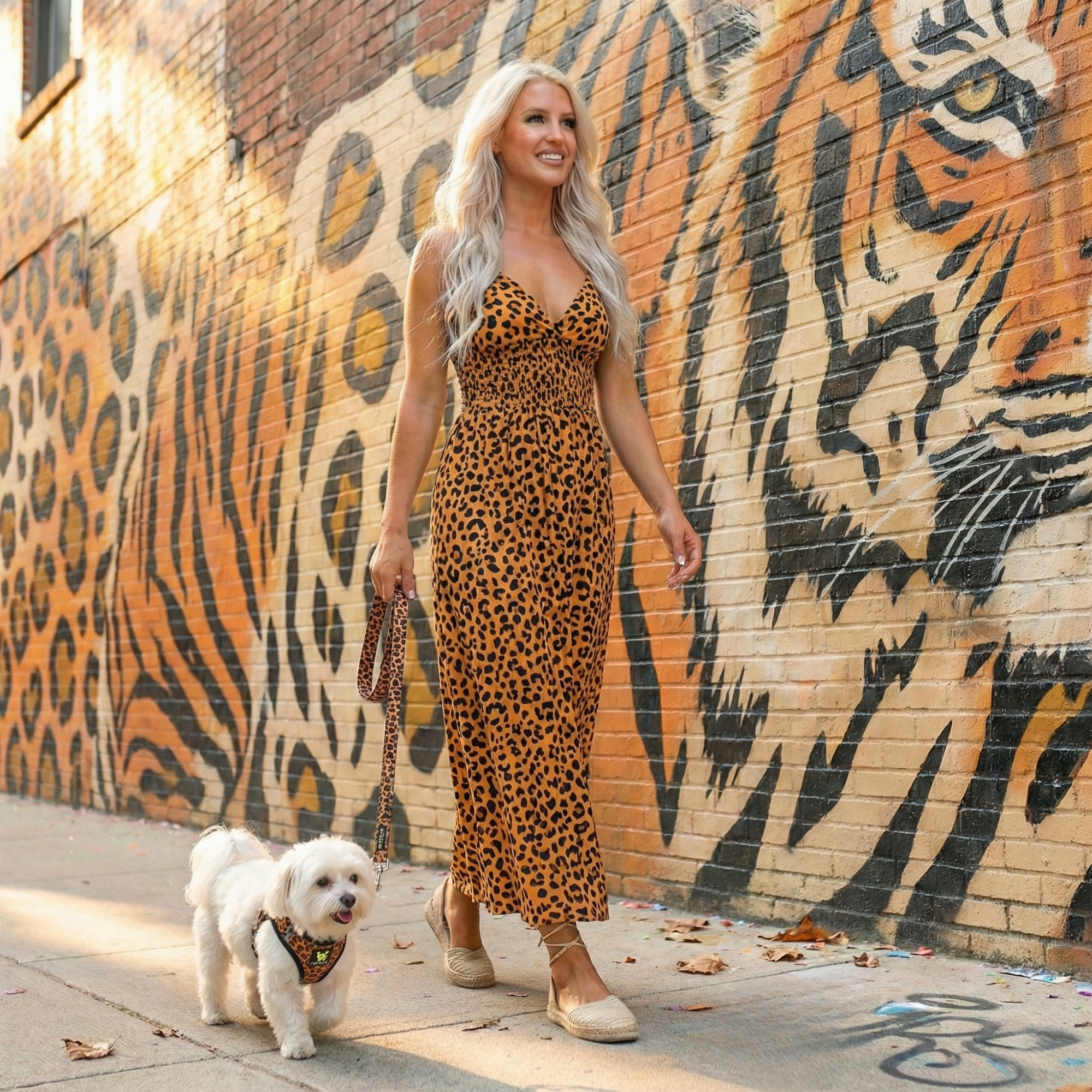 EcoBark Cheetah Dog Leash- Padded Comfort Grip Leash - 4ft, 5ft, and 6ft Leash for Small and Medium Dogs