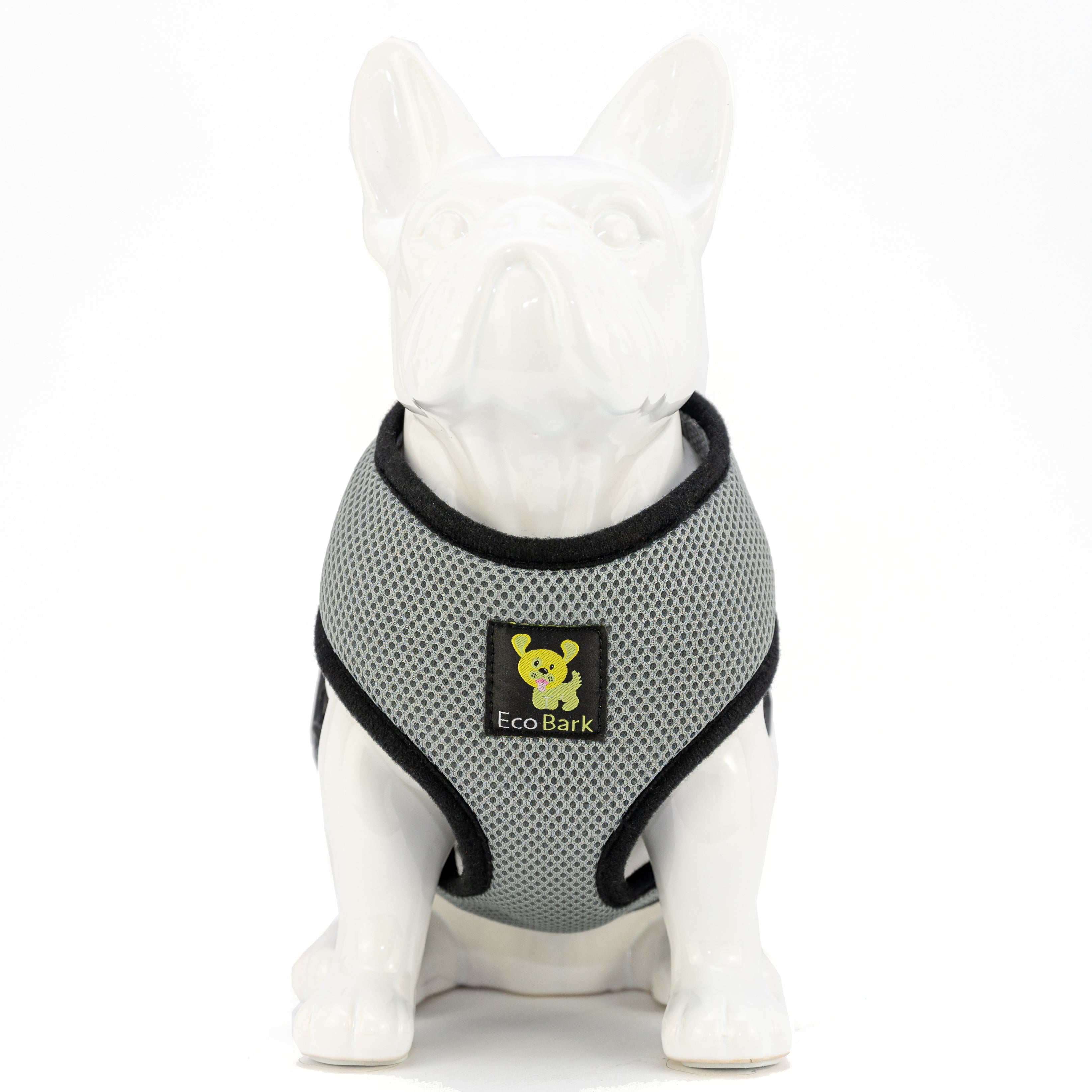EcoBark Gray Dog Harness - Over-the-Head Dog Soft Mesh Vest Halter for Small to Medium Dogs and Puppies