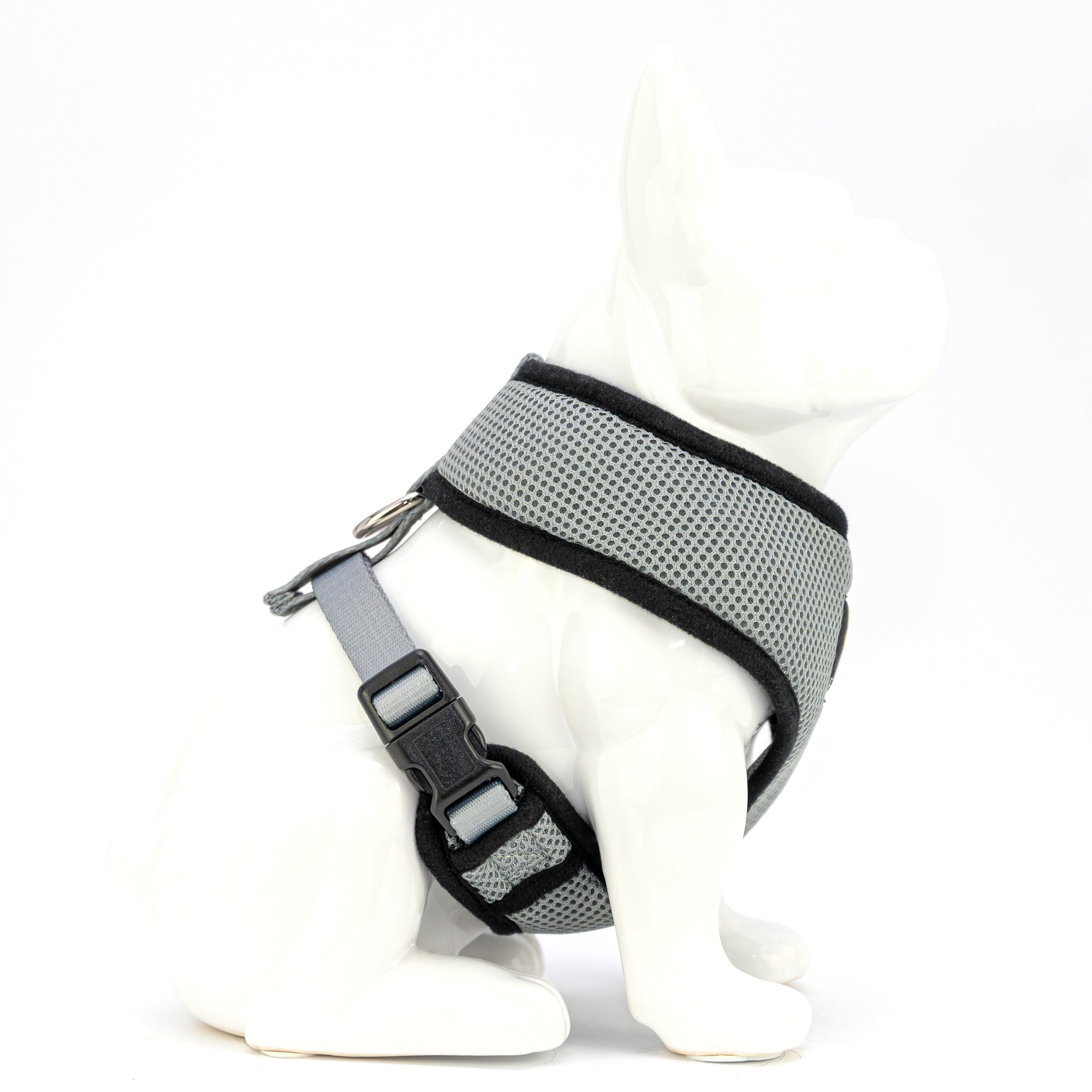 EcoBark Gray Dog Harness - Over-the-Head Dog Soft Mesh Vest Halter for Small to Medium Dogs and Puppies