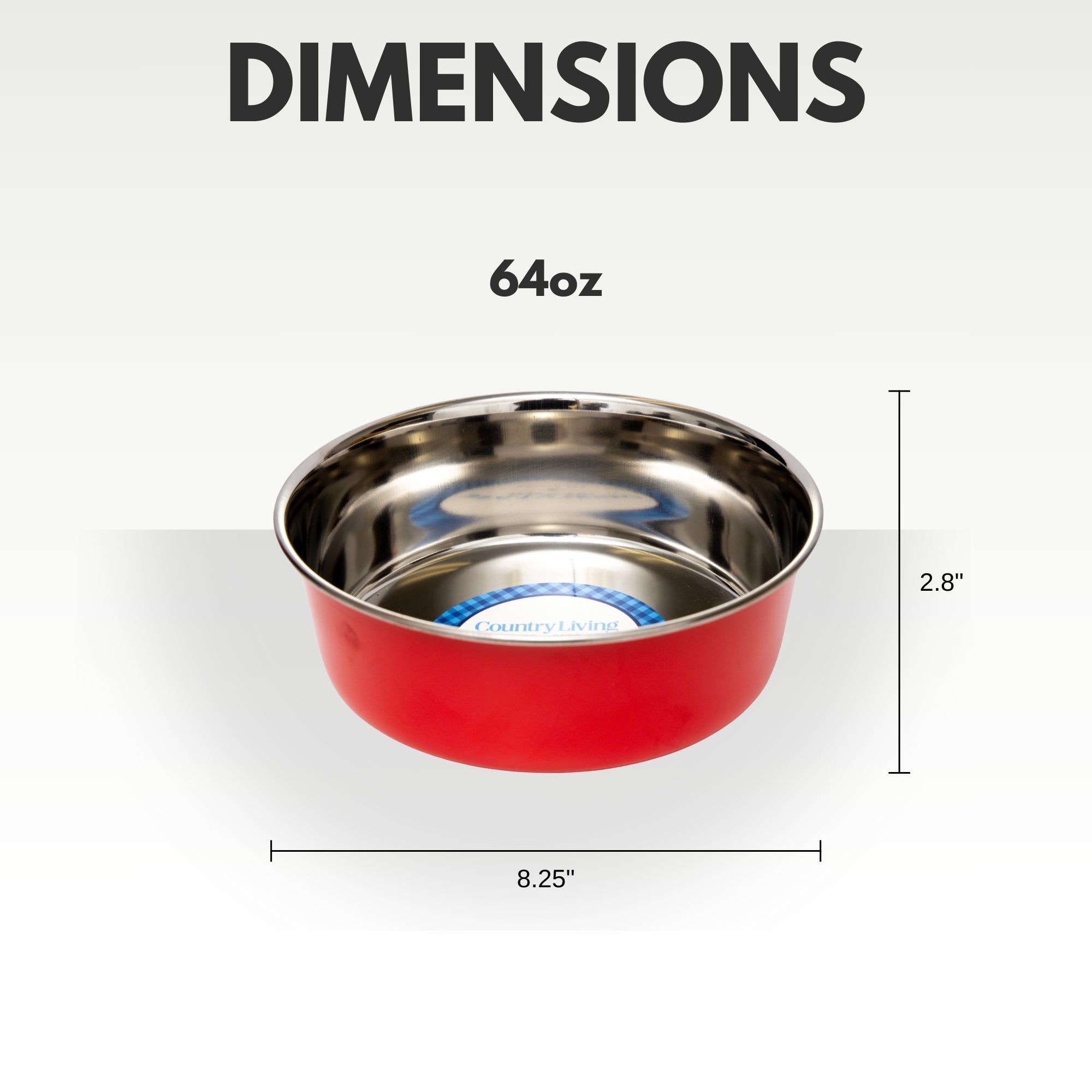 Country Living Set of 2 Heavy Gauge Stainless Steel Dog Bowls - Perfect for Food & Water